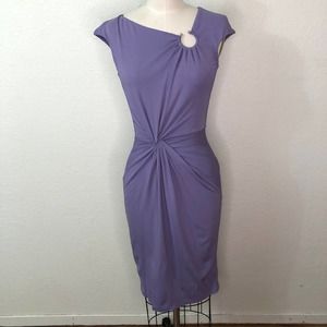 Michael Kors Sheath Dress Sz 2 Purple Twist Draped